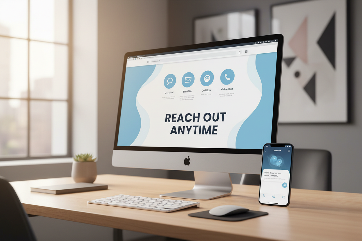 IMAGE OF COMPUTER AND PHONE TO SHOW THAT PEOPLE CAN CONTACT